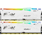Оперативная память Kingston Fury Beast, DDR5, 32GB (2x16GB), 5200MHz, CL40, с радиаторами, RGB, белый, фото 1