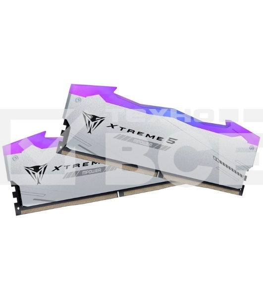 Оперативная память Patriot Viper Xtreme 5, DDR5, 32Gb (2x16Gb), 6400MHz, CL32, с радиаторами, RGB, серебристый