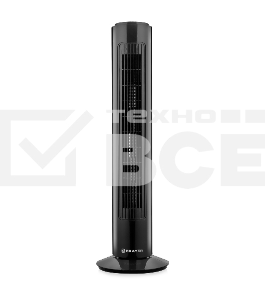 Колонный вентилятор BRAYER BR4952BK, механич.упр., вращение 90°, мощность 50Вт, защита от перегрева