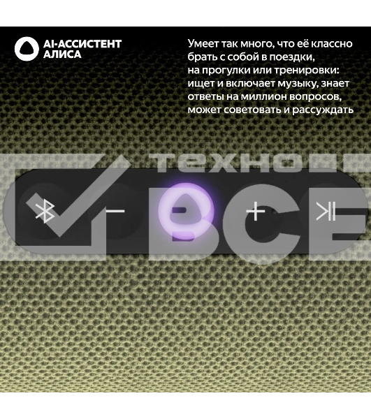 Умная колонка Yandex Стрит Алиса зеленый 30W 2.0 BT/Wi-Fi 10м 3300mAh (YNDX-00030GRN)