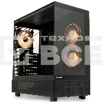 Компьютерный корпус HSPD F710, Panoramic Mid Tower, черный, TG, 0.5 SPCC, 3x120мм ARGb E-ATX, ATX, mATX, mITX 185/395/270мм 2x2.5