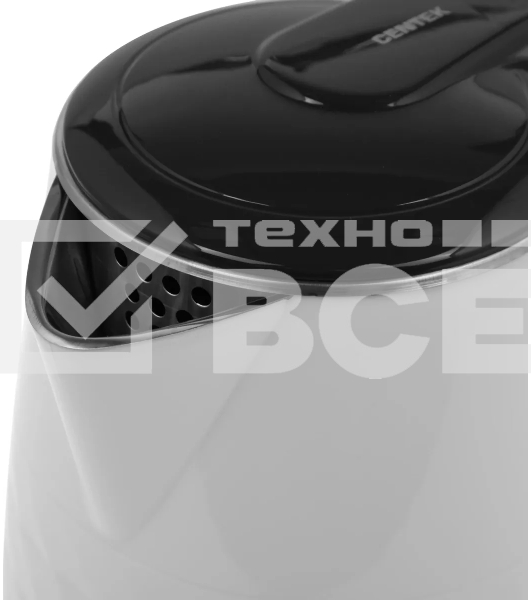 Чайник электрический Centek CT-0025 белый, металл 1.8 л, 2000 Вт, двойные стенки, кнопка вкл. на ручке