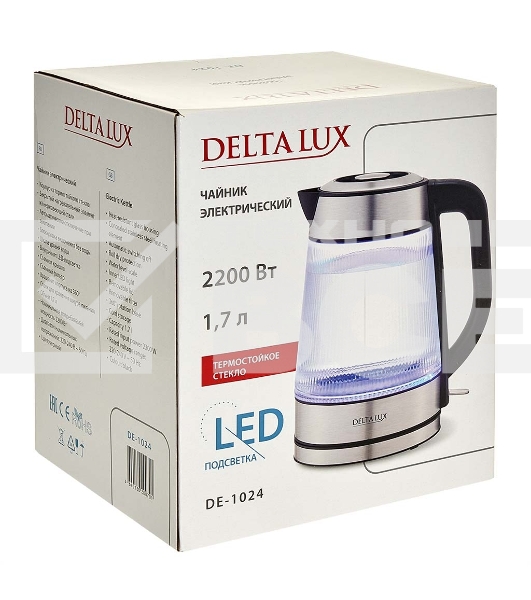 Чайник DELTA LUX DE-1024 2,2кВт, 1,7 л