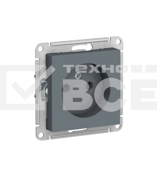 Механизм розетки 1-м СП AtlasDesign 16А IP20 без заземл. грифель