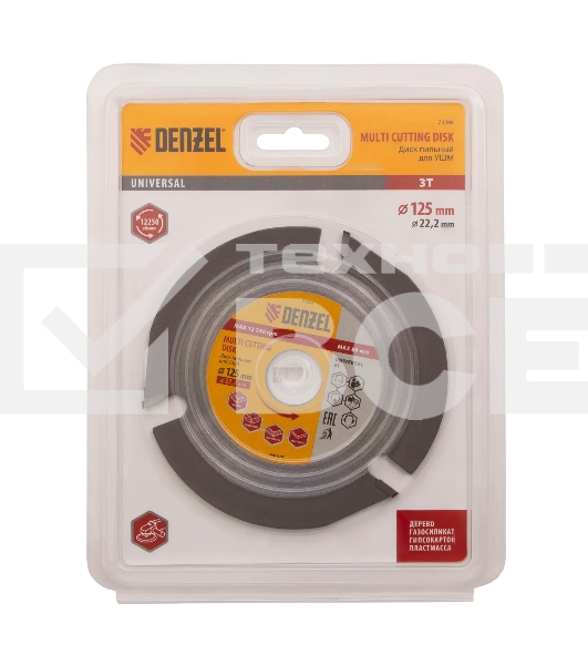 Диск пильный для УШМ Denzel мультирез, 125 х 22,2 мм
