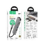Док-станция Hoco HB28, USB Type-C, USB 3.0/PD100W/SD/TF/USB 2.0/HDMI, USB Type-C, фото2