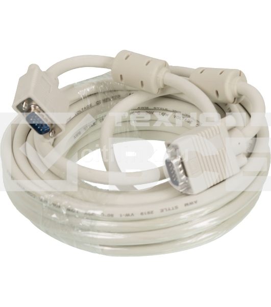 Кабель SVGA Ningbo CAB016S-10m VGA HD15 (m)/VGA HD15 (m) 10м феррит.кольца (CAB016S-10M-BR)