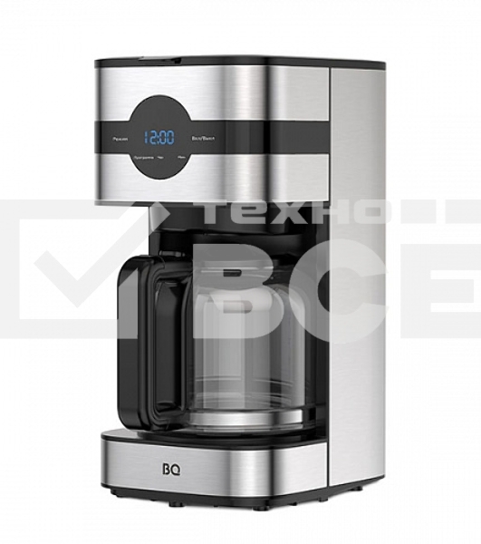 Кофеварка капельная BQ CM2002 стальной/черный, исп. кофе - молотый, 1.5 л, 900 Вт.