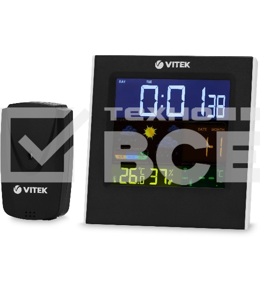 Погодная станция Vitek VT-6411 черный/белый