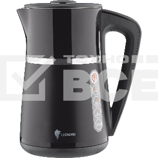 Чайник электрический LEONORD LE-1512 1,7 л, 1850-2200 Вт, черный