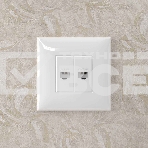 Розетка компьютерная DKC Avanti 4400664 RJ-45 без шторки в стену, кат.5е двойная, 