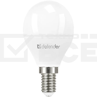 Лампочка светодиодная Defender P45-10W-865-E14 шар, 6500 К, холодный дневной, 1 шт.