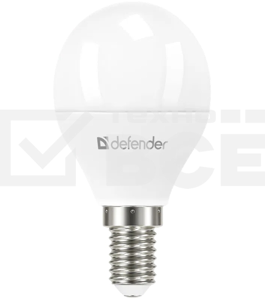 Лампочка светодиодная Defender P45-10W-865-E14 шар, 6500 К, холодный дневной, 1 шт.
