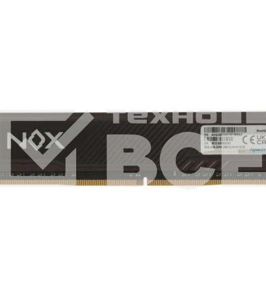 Оперативная память Apacer Nox, DDR4, 8GB (1x8 GB), 2666 MHz, CL16, DIMM, радиатор, черный
