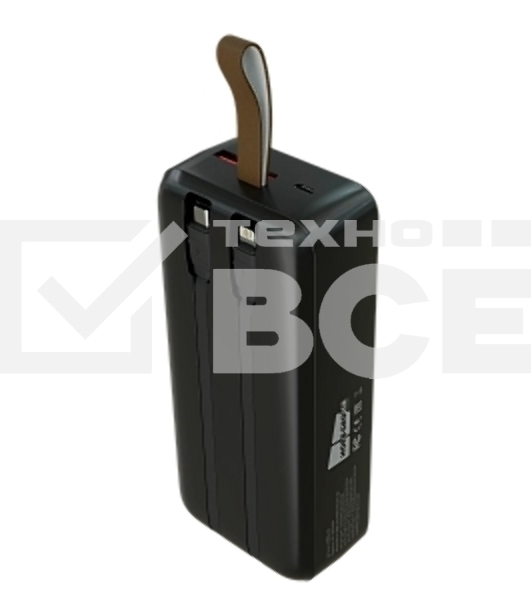 Портативный аккумулятор More choice (4620202550637) PB55-30 с кабелем 1USB 3.0A 22.5W PD - 30000mAh черный