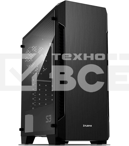Компьютерный корпус MidiTower Zalman S3 TEMPERED GLASS WINDOW black