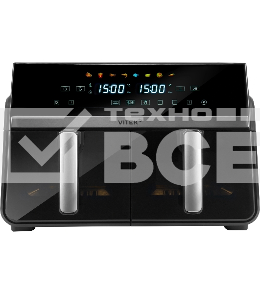 Аэрогриль Vitek VT-AF1001 черный, 2400 Вт, 10 л, сенсор, 8 программ
