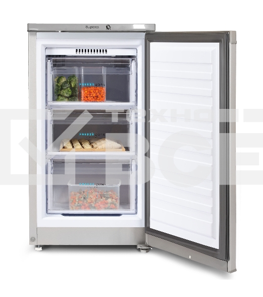 Морозильная камера Бирюса M412 металлик, 80л, 3 ящика