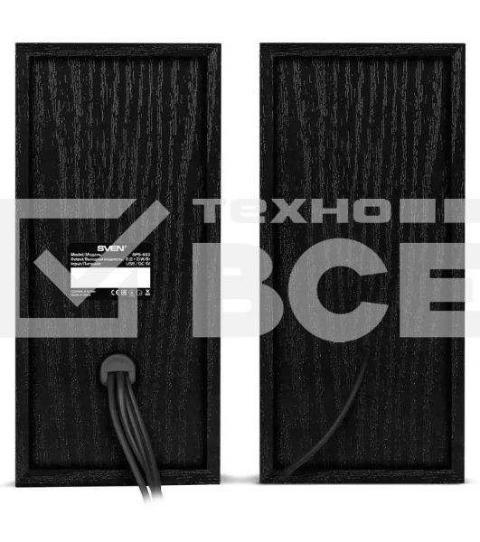 Колонки Sven SPS-603 черный USB-порт ПК, ноутбука или адаптер 5V DC