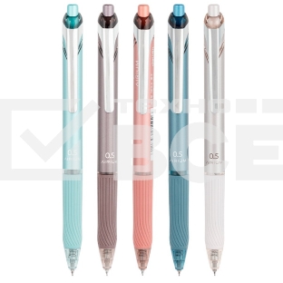 Ручка гелевая автоматическая Deli S88-A ассорти, черные чернила, линия 0.5мм, резиновая манжета