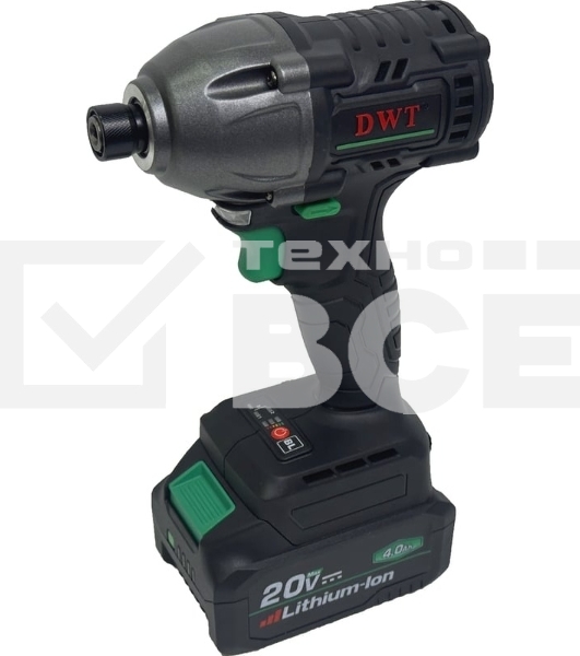 Винтоверт аккумуляторный ударный DWT ASCP-20 DN-4C2 BMC /20 В/350 Нм/до 2400 об.в мин/до 3000 уд.в мин/бесщеточный/LED - подсветка/2 АКБ х 4 Ач/ЗУ/кейс/черный (ASCP-20 DN-4C2 BMC)