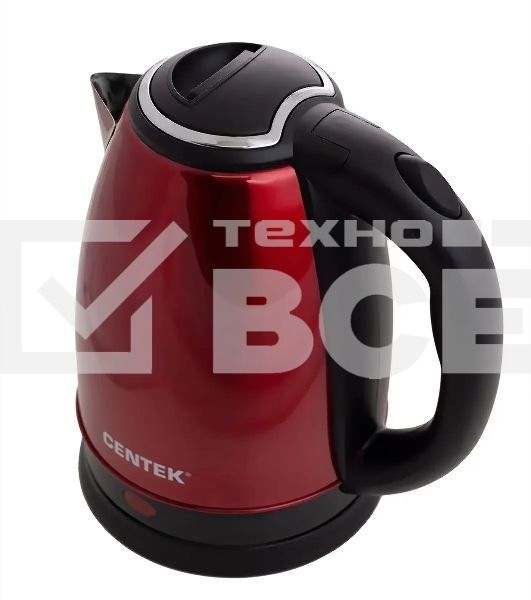 Чайник Centek CT-1068 RED (красный) металл 2л, 2000W, хромированная вставка на крышке