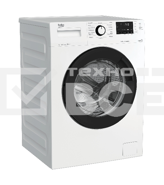 Стиральная машина WSRE8612XAWI 7322910002 BEKO белый, загрузка фронтальная 8 кг, 1200 об/мин, класс: А