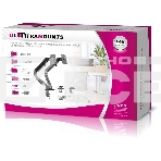 Кронштейн для мониторов Ultramounts UM735BL черный/серый 17'-27' макс.7кг крепление к столешнице поворот и наклон, фото3