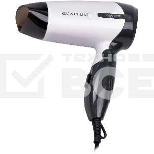 Фен для волос Galaxy Line GL 4344, белый, 1400Вт, 2 скорости потока воздуха, складная ручка, подвесная петля