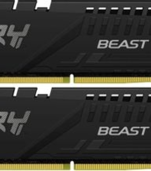 Оперативная память Kingston Fury Beast Black, DDR5, 128GB (2x64GB), 5600 MHz, CL40, с радиатором, чёрный