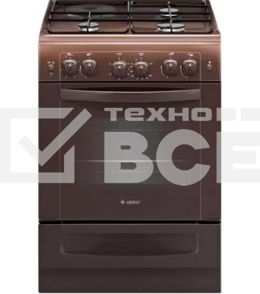 Плита комбинированная Gefest ПГЭ 6110-020301 коричневый, конфорок 3 газовых и 1 электрическая, духовка 52 л, 60 см x 85 см x 60 см