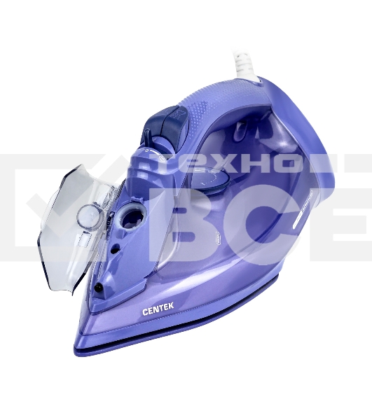 Утюг Centek CT-3300 фиолетовый, 2800 Вт, 60 г/мин, 190 г/мин, 600 мл