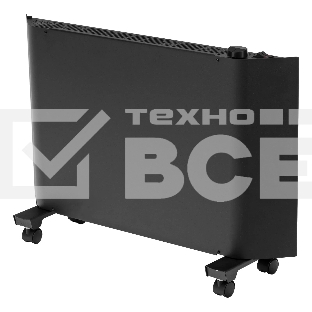 Конвектор Denzel XCE-1500B черный, 1500 Вт, 20 м2, термостат