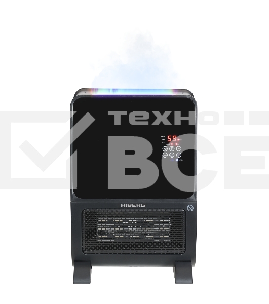 Тепловентилятор HIBERG TSH 3000 B, черный, 2000 Вт, 30 м2, с увлажнителем