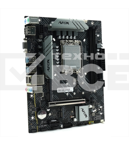 Материнская плата AFOX B760D4-MA5-V2, LGA 1700, Intel B760, 2xDDR4, 3xSATA, 1xM.2, 1xPCIe 4.0 x16, 1xPCIe x1, 1xMini PCIe, 1xHDMI, 1xD-Sub, 1x 1Gb LAN, 4xUSB-A 3.0, 2xUSB 2.0, 3x3.5 мм, 5.1, mATX
