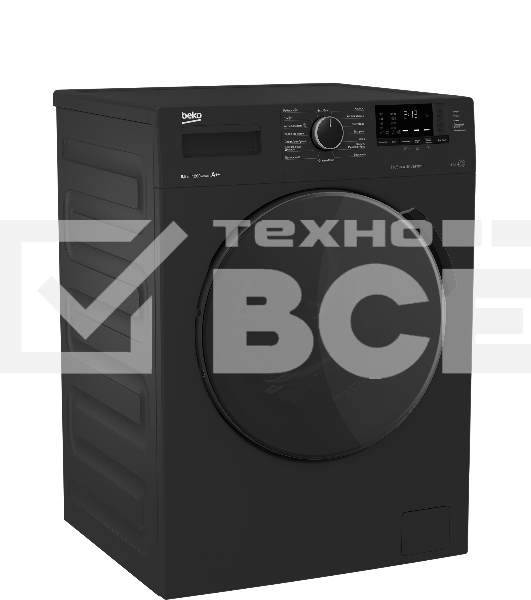 Стиральная машина Beko WSPE 6H612A черный, загрузка фронтальная 6,5 кг, 1200 об/мин., класс: А++