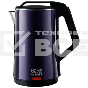 Чайник электрический Homestar HS-1036 1,8 л, 1500 Вт, нержавейка+пластик, двойной корпус, фиолетовый