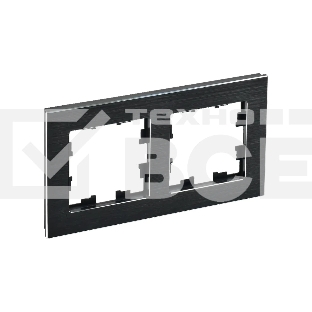 Рамка 2 -местная IEK BRITE РУ-2-1-БрЧ ( BR-M22-M-K02) металл черный