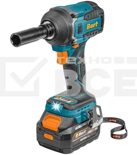 Гайковерт аккумуляторный Bort BSR-21U (2х4АЧ+ЗУ) [93418477] { 800 Нм, 0-2700 об/мин, акб Li-Ion, аккумуляторная система Makita 18V LXT 18 В, вес 1.4 кг }