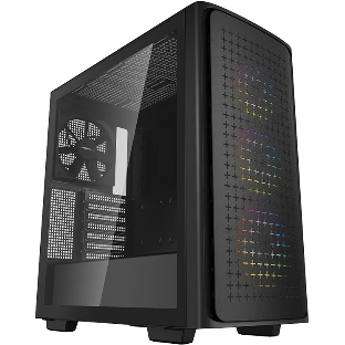Компьютерный корпус Deepcool CK560 без БП, боковое окно (закаленное стекло), 3xARGB LED 120мм вентилятора спереди и 1x140мм вентилятор сзади, черный, ATX