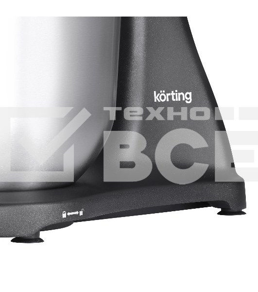 Кухонная машина KORTING KKM 0107 MB N, мощность 1500 Вт, 5 насадок, объем чаши 6.5 л, сенсорный дисплей/механическое управление, планетарное вращение, 11 скоростей, турборежим, импульсный режим, таймер, насадка для смешивания/крюк для теста/веничк/мясоруб