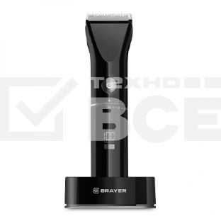 Машинка для стрижки BRAYER BR3400, LED-дисплей, 4 насад, турбо, титан. покр, регу. высоты лезвий
