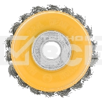 Щетка для УШМ Denzel 75 мм, М14, чашка, крученая нержавеющая проволока 0,5 мм, фото3