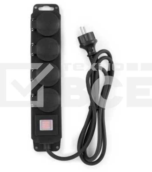 Сетевой фильтр Buro 400MDP-3-B 3 м, 4 розетки, черный, коробка