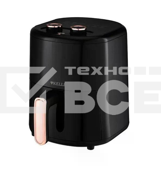 Аэрогриль Kelli KL-1708 черный, 2000 Вт, 3.5 л, механическое управление, 12 программ