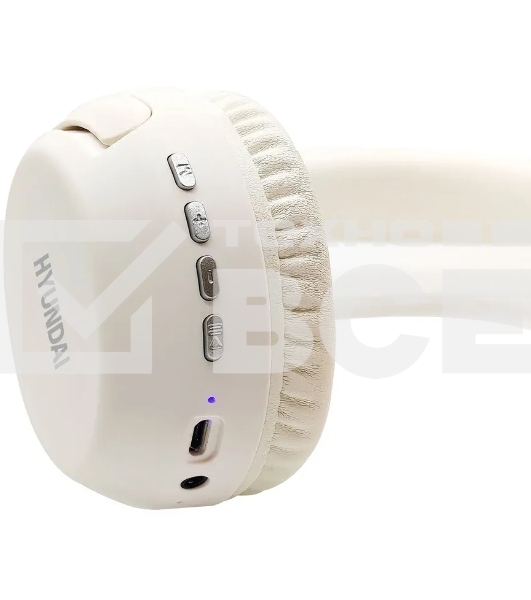 Беспроводные/проводные наушники Hyundai H-HP101 белый, накладные, Bluetooth + проводной, до 7 ч