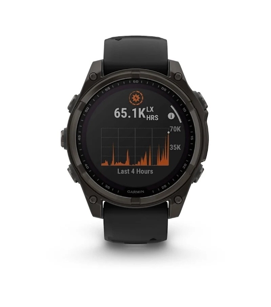 Смарт-часы Garmin Fenix 8 Solar Sapphire 47мм 1.3' корп.серый рем.черный (010-02906-11)