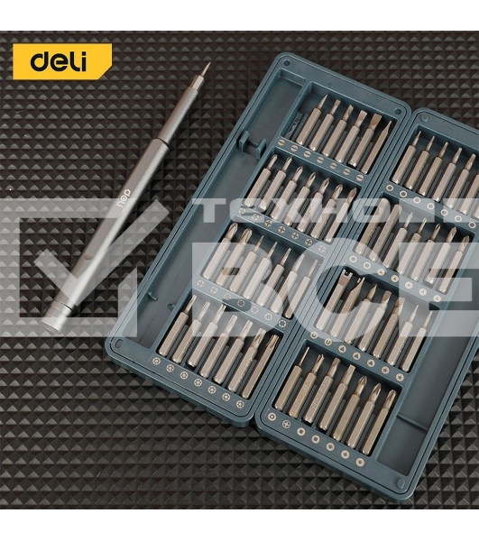 Набор прецизионных отверток Deli DL241057 (отвертка + 56 бит), сталь S2 + Cr-V