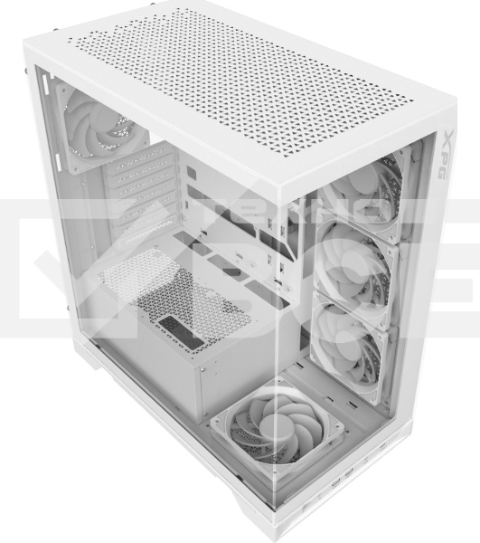 Компьютерный корпус XPG INVADER X WHITE (INVADERXMT-WHCWW) Mid-Tower Gaming ATX PC Case with Panoramic View, Tempered Glass Panels, and RGB Lighting Black
