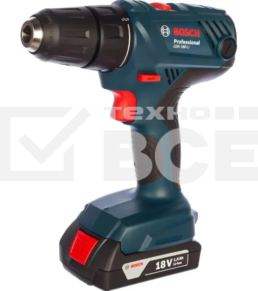 Дрель-шуруповерт Bosch GSR 180 LI 06019F8109, Аккумуляторная, 2 АКБ, Кейс